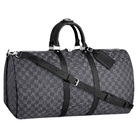 Keepall 55 Bandouliere in Damier Graphite Canvas 